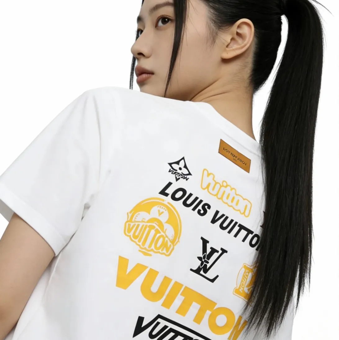 Louis Vuitton/Louis Vuitton 26ss front and rear logo printed short sleeves
